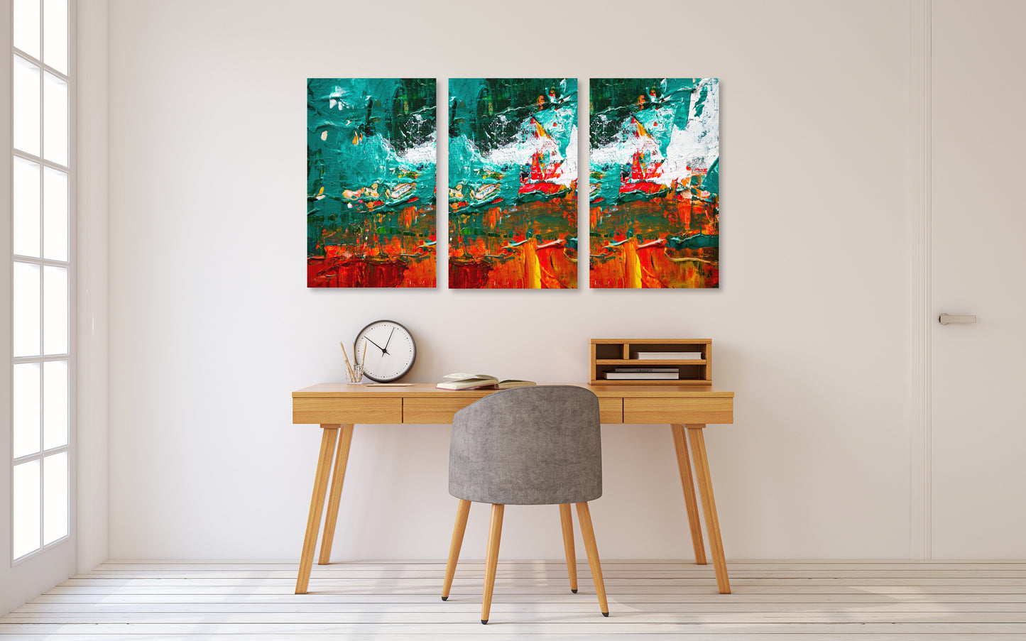 Abstrakte Wandkunst, maritime Wandkunst, moderne Wandkunst Leinwand abstrakt, dekoratives Geschenk, druckbares Wandkunst-Set von 3, abstrakte Malerei