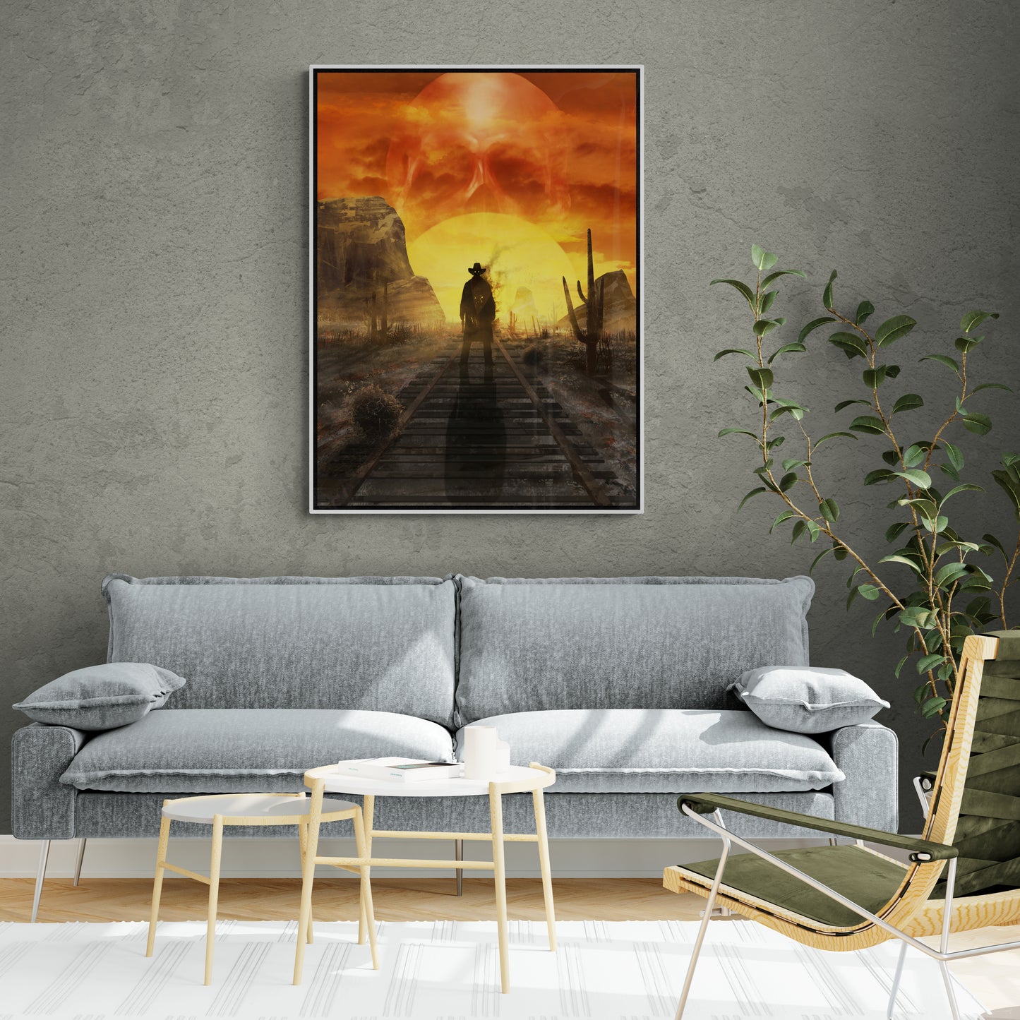 Cowboy-Wandkunst, großes Kunstwerk aus dem Südwesten, gerahmter maskuliner Kunstdruck, Büro-Wandkunst, Geschenk für ihn