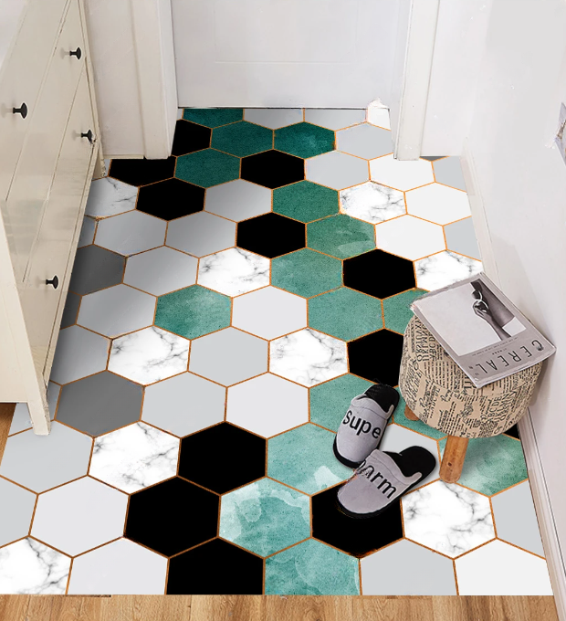 Heller, schmutzabweisender Teppich, Flurteppich „Smaragdgrün“