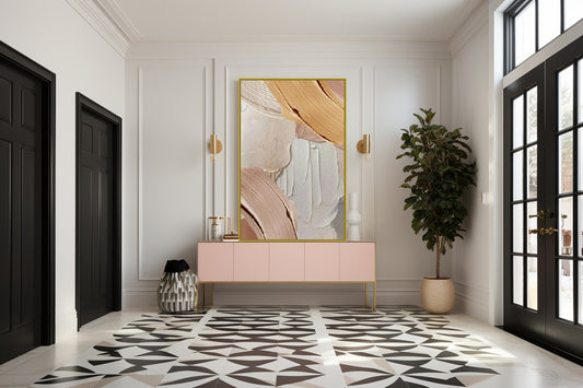 Großes Ölgemälde, abstrakter Leinwanddruck im Floater-Rahmen, modernes 3D-Kunstwerk, druckbare Wandkunst fürs Wohnzimmer, zeitgenössisches Kunstwerk