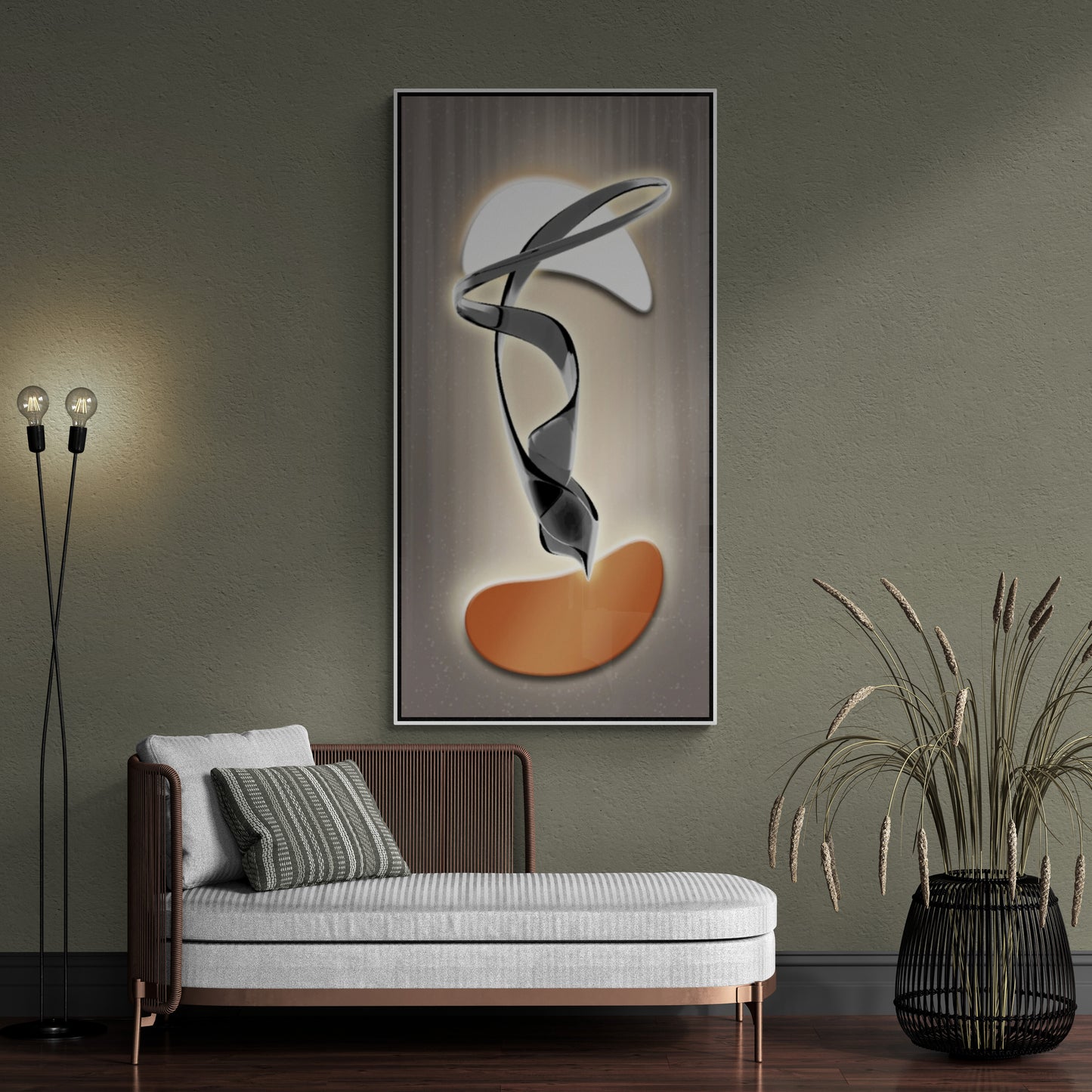 Große abstrakte Wandkunst, vertikal gerahmter Leinwanddruck, druckbares Floater-Rahmen-Kunstwerk, moderner Wandkunstdruck für Wohnzimmer, große Wandkunst