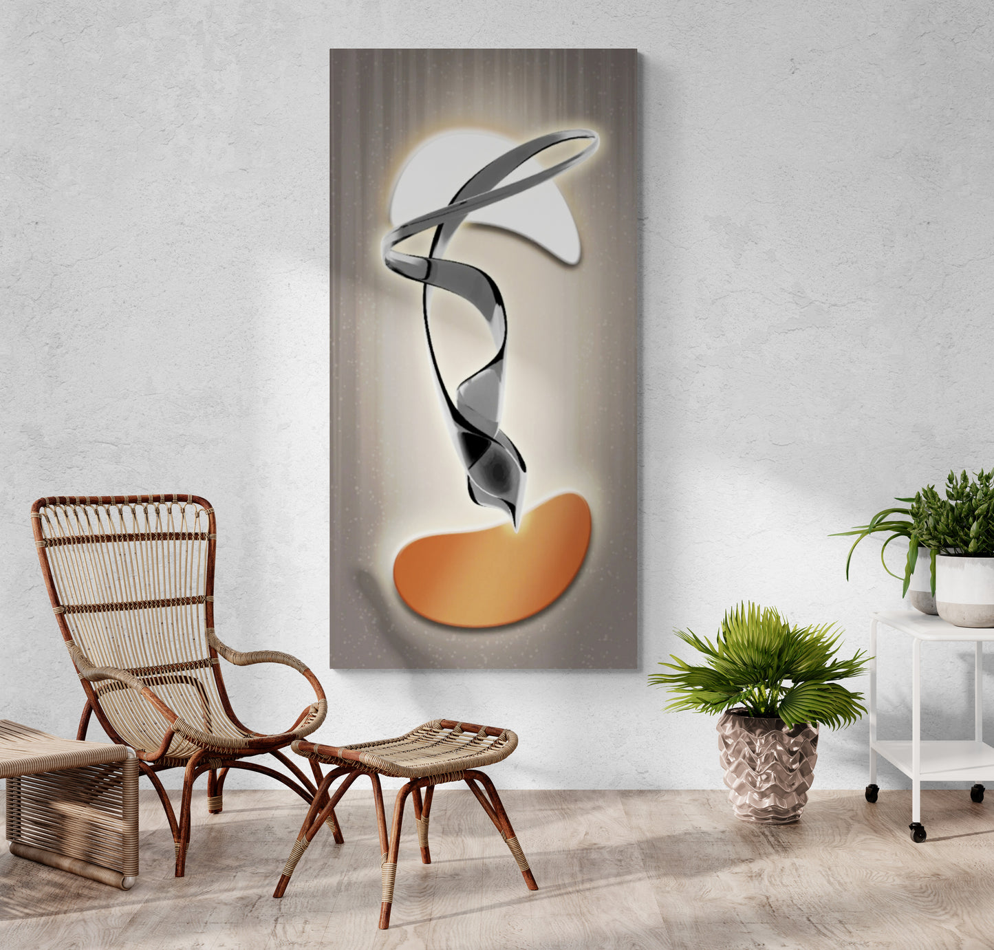 Große abstrakte Wandkunst, vertikal gerahmter Leinwanddruck, druckbares Floater-Rahmen-Kunstwerk, moderner Wandkunstdruck für Wohnzimmer, große Wandkunst