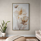 Florale Leinwandkunst, großer gerahmter Leinwanddruck, sanfte Blumen Wandkunst, druckbares Floater-Rahmen-Kunstwerk, Wildblumen-Schlafzimmer-Leinwanddruck
