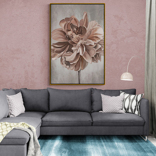 Große florale Wandkunst, beige Blumen Leinwanddruck, schwebendes Rahmenbild, moderne druckbare Wandkunst, Aquarell Kunstdruck, Schlafzimmer Kunstwerk