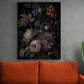 Extra großes Pfingstrosen-Wandbild, dunkler Blumendruck im Floater-Rahmen, botanischer Leinwanddruck, gedrucktes Blumenkunstwerk, Schlafzimmer-Leinwanddruck