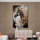 Schwarzes Pferd Wandkunst, großer Tier-Leinwanddruck, modernes gerahmtes Kunstwerk, stilvolle Wandkunst im Floater-Rahmen, Geschenk-Wandkunst, druckbares Kunstwerk