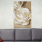 Großes 3D-Blumen-Wandbild, weißer Rosen-Leinwanddruck, gerahmter Blumen-Kunstdruck, Wandkunst über dem Bett fürs Schlafzimmer, Geschenk zur Wohnungserwärmung