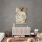 Großes 3D-Blumen-Wandbild, weißer Rosen-Leinwanddruck, gerahmter Blumen-Kunstdruck, Wandkunst über dem Bett fürs Schlafzimmer, Geschenk zur Wohnungserwärmung