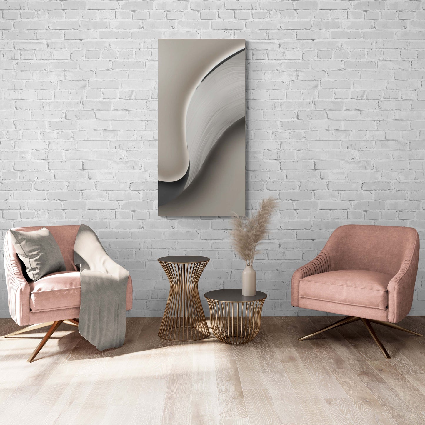 Neutrale abstrakte Wandkunst, gerahmter grauer Leinwanddruck, ruhiger Wohnzimmer-Kunstdruck, zeitgenössische Wandkunst, Geschenk für den Chef