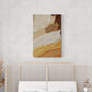 Abstraktes Ölgemälde-Effekt-Wandbild, gerahmter 3D-Effekt-Leinwanddruck, Kunstwerk in beige-orange und braunen Farben, Goldrahmen-Wandbild, Geschenk für ihn