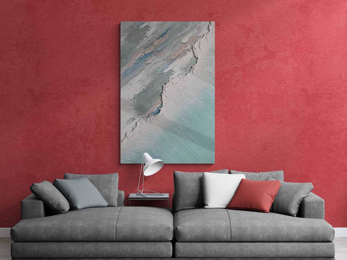 Abstrakte Wandkunst, gerahmter blauer Leinwanddruck, modernes druckbares Kunstwerk, Wandkunst mit Ölgemälde-Effekt, Geschenk für ihn