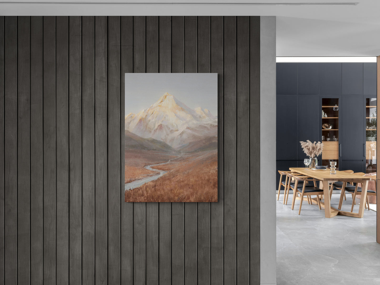 Rocky Mountain Wandkunst, Landschaft Leinwanddruck, Landschaft Wandkunst, gerahmtes Naturkunstwerk, neutrale Wandkunst, schneebedeckte Berge Wandkunst, Geschenk für ihn