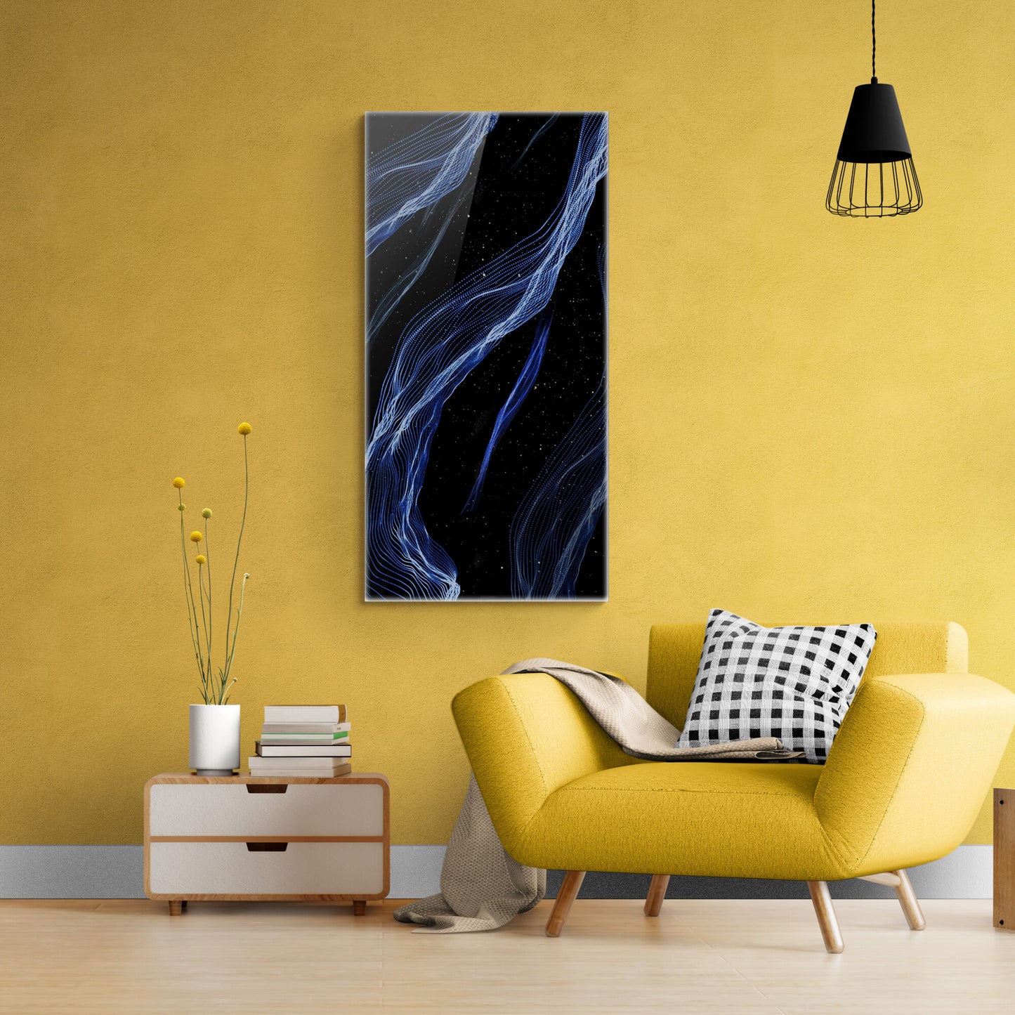 Marmor-Wandkunst, abstrakter Leinwanddruck, blau-weißer Kunstdruck, gerahmtes Kunstwerk, Wohnzimmer-Wandkunst, Geschenk für ihn