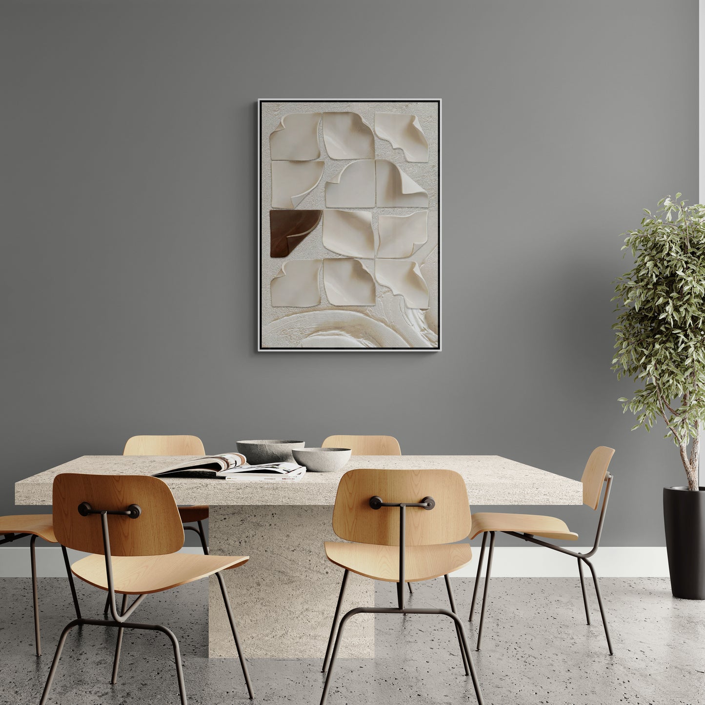 Wandkunst mit 3D-Effekt, abstrakter Leinwanddruck, weißer und brauner Kunstdruck, moderne Schlafzimmer-Wandkunst, Wandkunst über dem Bett, Geschenke für Männer