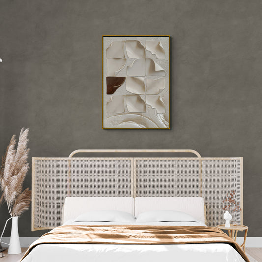 Wandkunst mit 3D-Effekt, abstrakter Leinwanddruck, weißer und brauner Kunstdruck, moderne Schlafzimmer-Wandkunst, Wandkunst über dem Bett, Geschenke für Männer