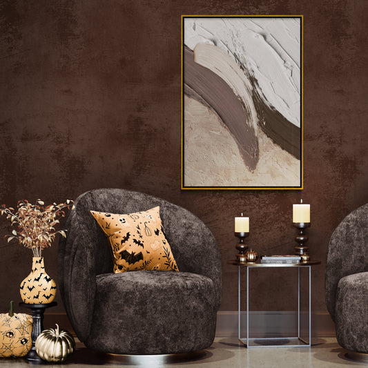 Abstrakte Wandkunst, Ölgemälde-Druck, gerahmtes Kunstwerk mit 3D-Effekt, weißer und brauner Leinwanddruck, Wandkunst über dem Bett, Wandkunst im Wohnzimmer, Geschenk für Ehemann