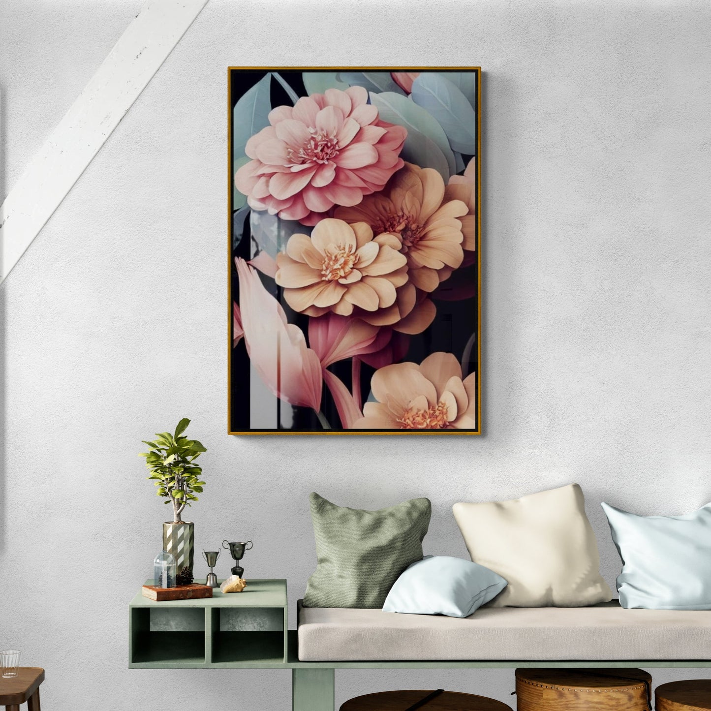 Blumen Wandkunst, großer floraler Kunstdruck, gerahmtes botanisches Kunstwerk, druckbare Wandkunst, Geschenk für sie, Schlafzimmer Wandkunst