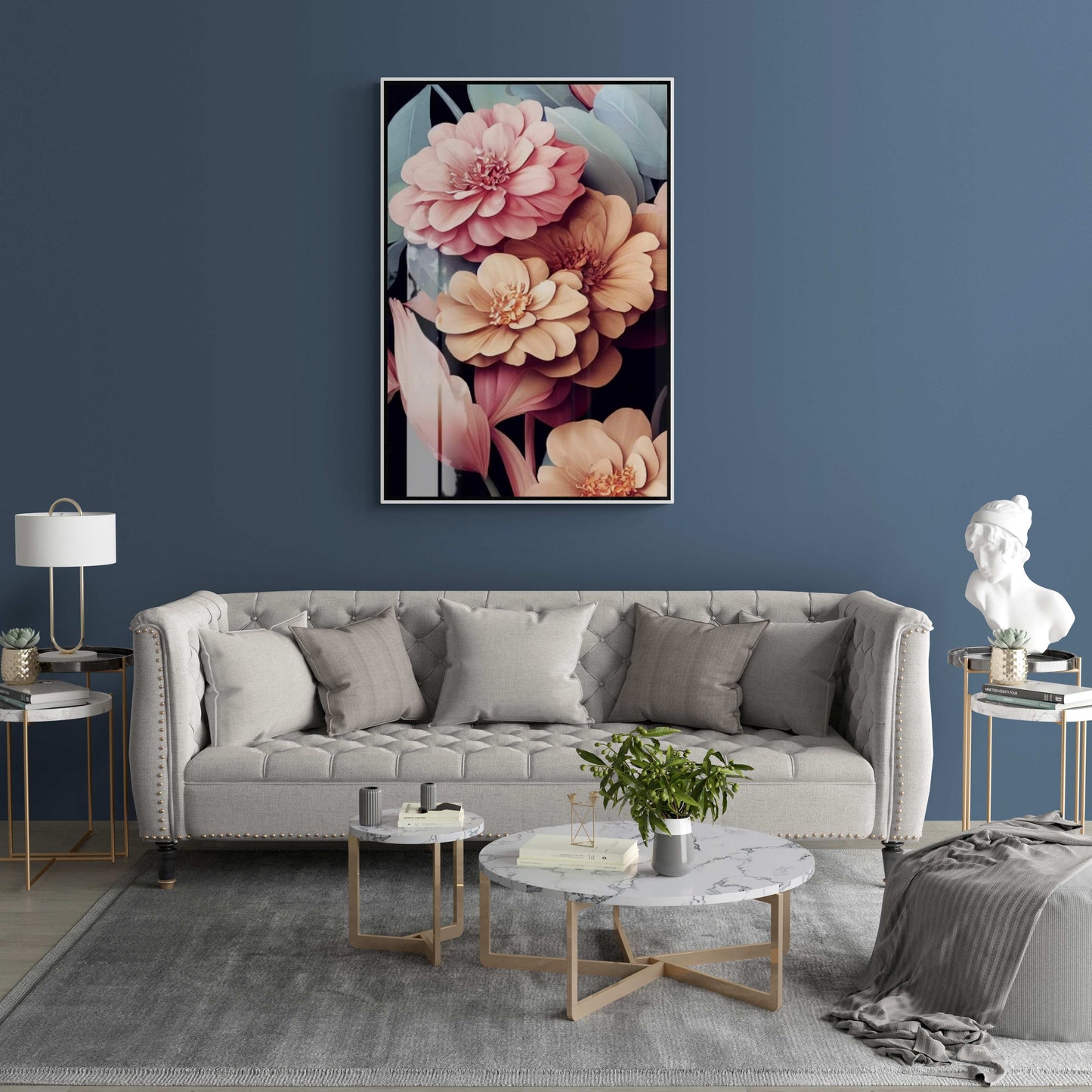 Blumen Wandkunst, großer floraler Kunstdruck, gerahmtes botanisches Kunstwerk, druckbare Wandkunst, Geschenk für sie, Schlafzimmer Wandkunst