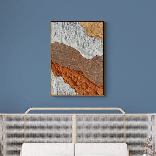 Abstrakte orange Wandkunst, gerahmter Leinwanddruck, zeitgenössische Wandkunst, Kunstwerk über dem Bett, Geburtstagsgeschenk, Wohnzimmerwandkunst