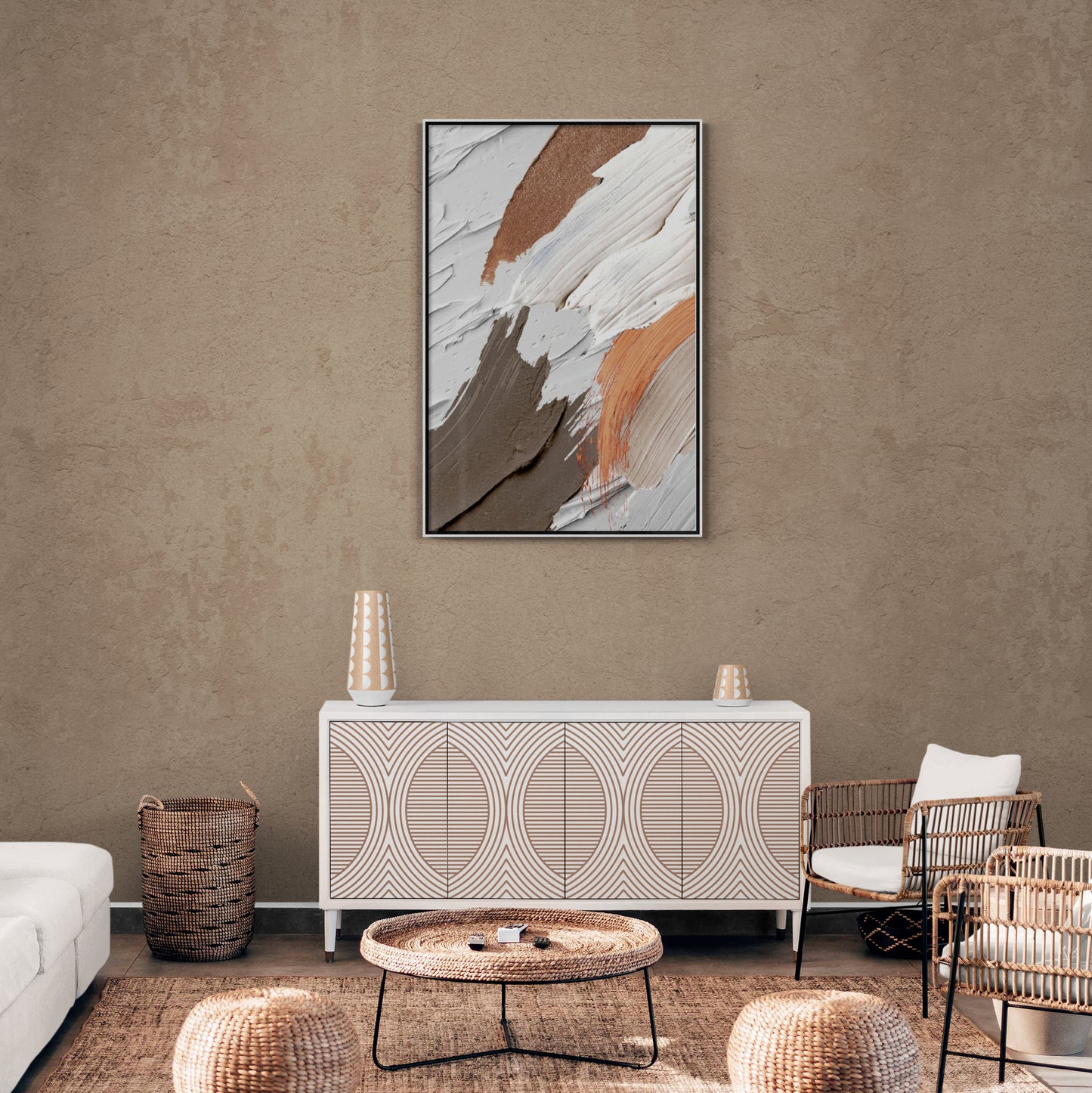 Abstrakte Wandkunst, Ölgemälde-Effekt-Leinwanddruck, modernes Kunstwerk, Wandbehang-Dekor, großer gerahmter Kunstdruck, neutrale Wandkunst, Geburtstagsgeschenk