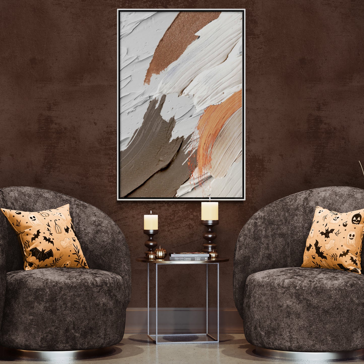 Abstrakte Wandkunst, Ölgemälde-Effekt-Leinwanddruck, modernes Kunstwerk, Wandbehang-Dekor, großer gerahmter Kunstdruck, neutrale Wandkunst, Geburtstagsgeschenk