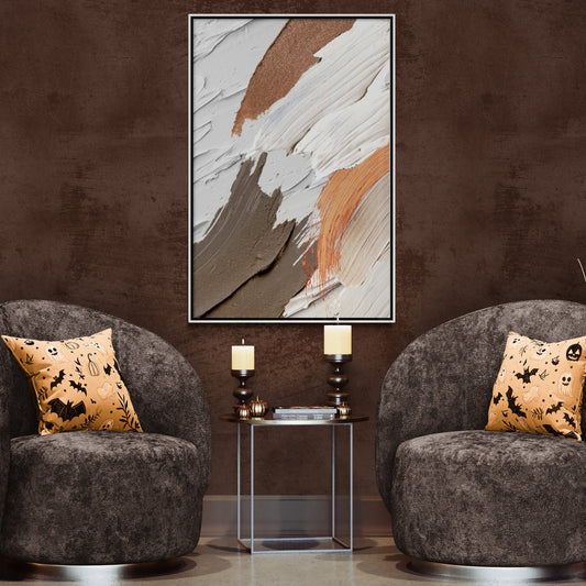 Abstrakte Wandkunst, Ölgemälde-Effekt-Leinwanddruck, modernes Kunstwerk, Wandbehang-Dekor, großer gerahmter Kunstdruck, neutrale Wandkunst, Geburtstagsgeschenk