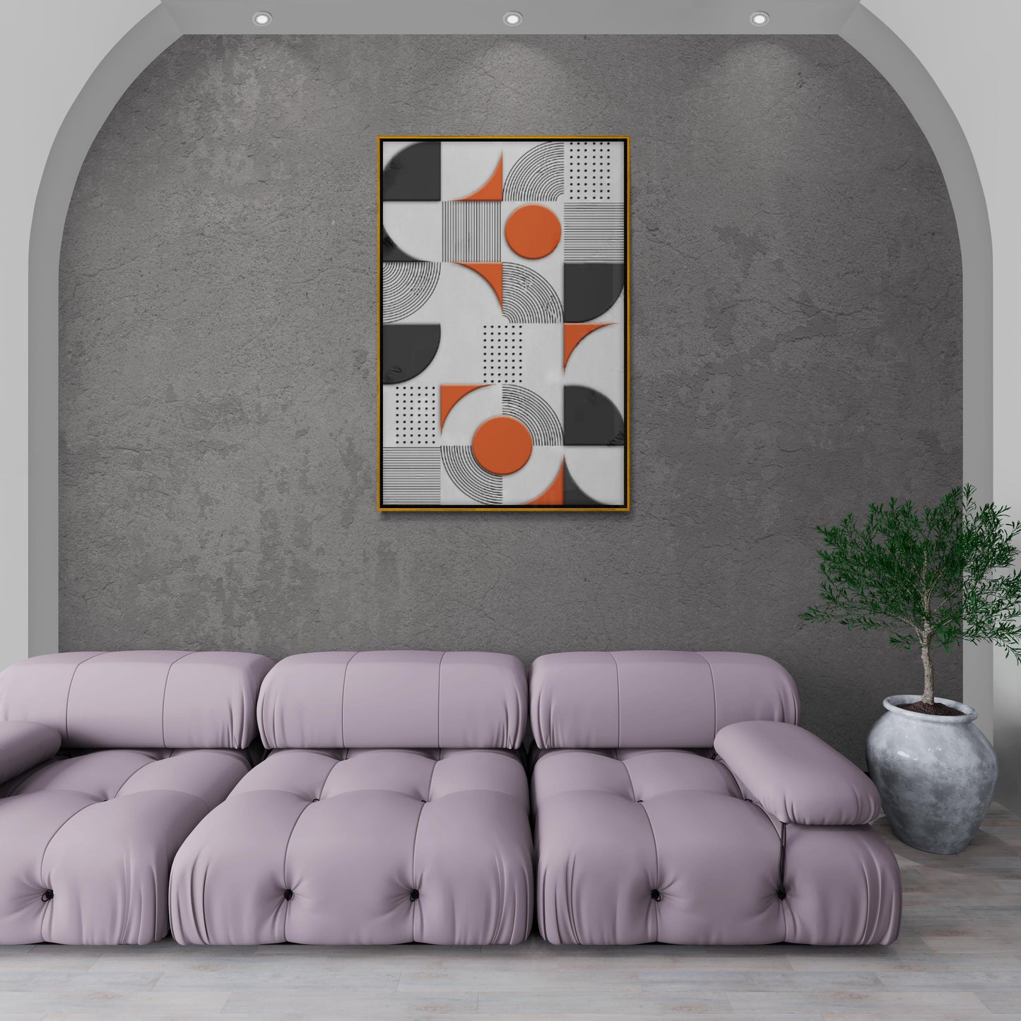 Geometrische Wandkunst, abstrakter Leinwanddruck, moderne gerahmte Wandkunst, Kunstwerk im Aluminiumrahmen, Wohnzimmer-Wandkunst, große Wandkunst