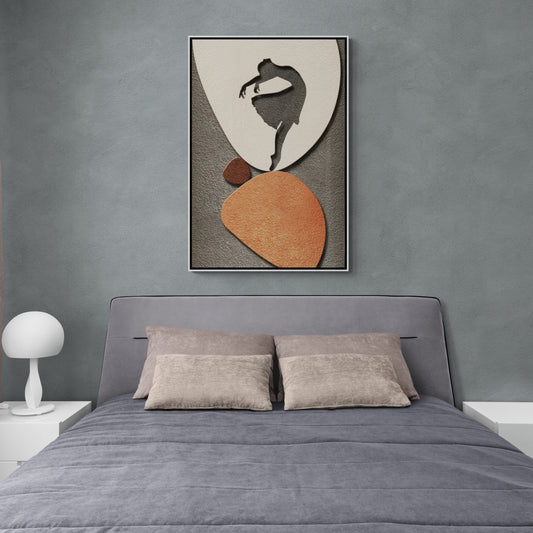 Tanzendes Mädchen Wandkunst, abstrakter Leinwanddruck, moderne gerahmte Wandkunst, druckbares Kunstwerk, 3D-Effekt-Kunstdruck, zeitgenössische Wandkunst, Geschenk für sie, Wohnheim-Wandkunst