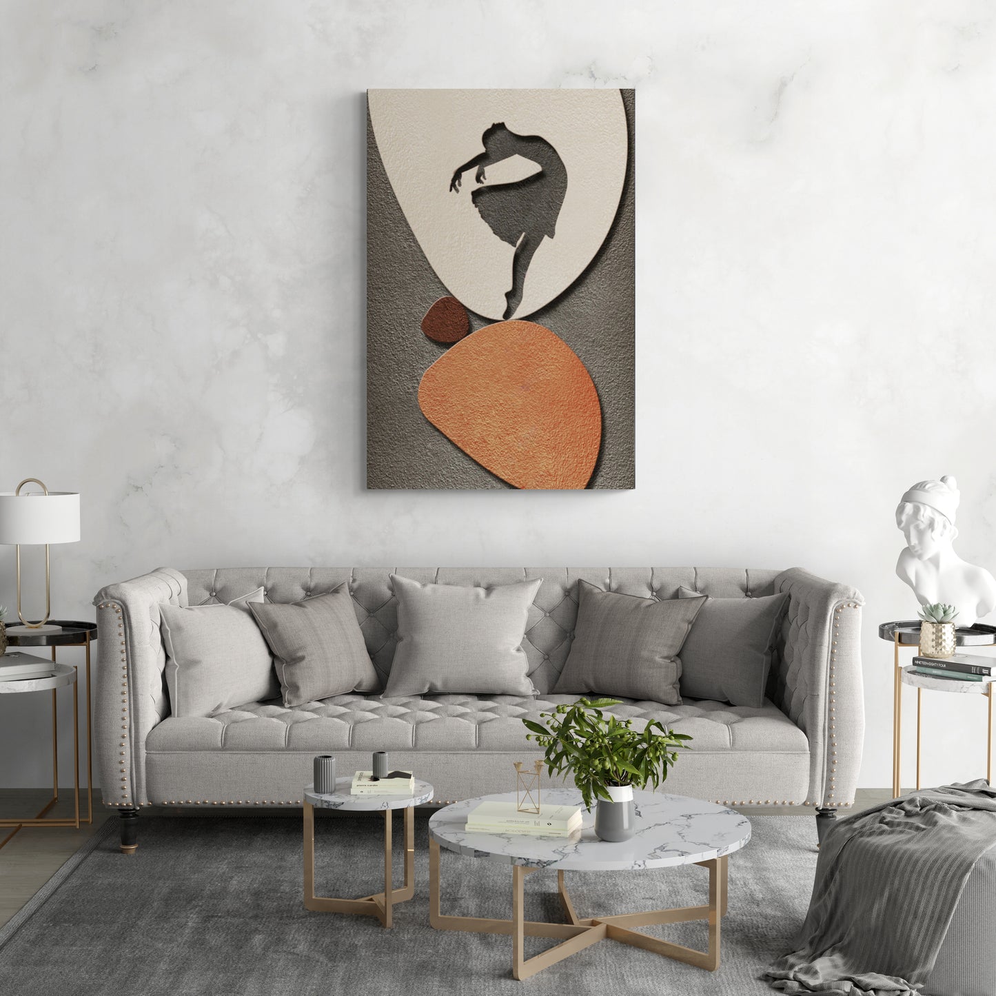 Tanzendes Mädchen Wandkunst, abstrakter Leinwanddruck, moderne gerahmte Wandkunst, druckbares Kunstwerk, 3D-Effekt-Kunstdruck, zeitgenössische Wandkunst, Geschenk für sie, Wohnheim-Wandkunst