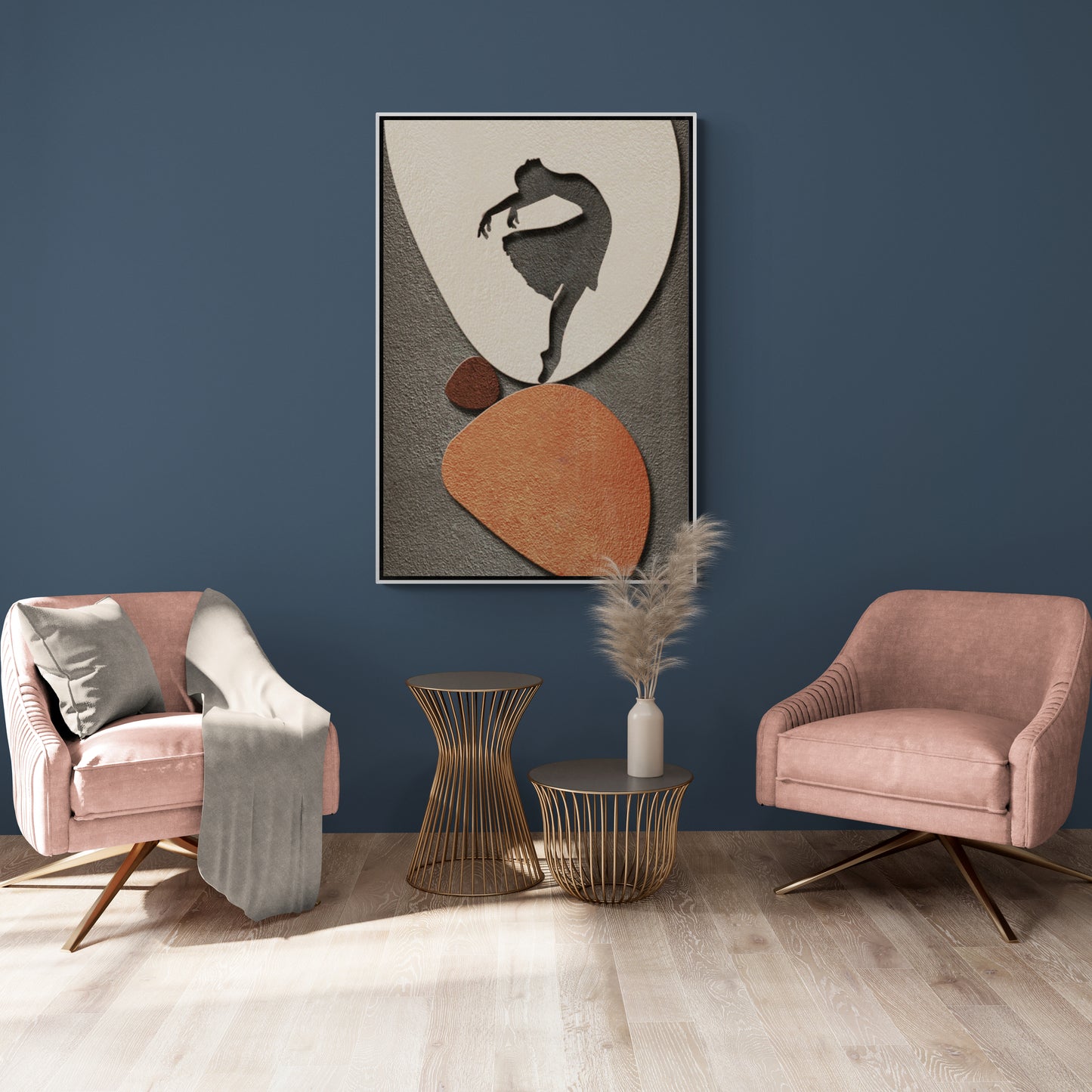 Tanzendes Mädchen Wandkunst, abstrakter Leinwanddruck, moderne gerahmte Wandkunst, druckbares Kunstwerk, 3D-Effekt-Kunstdruck, zeitgenössische Wandkunst, Geschenk für sie, Wohnheim-Wandkunst