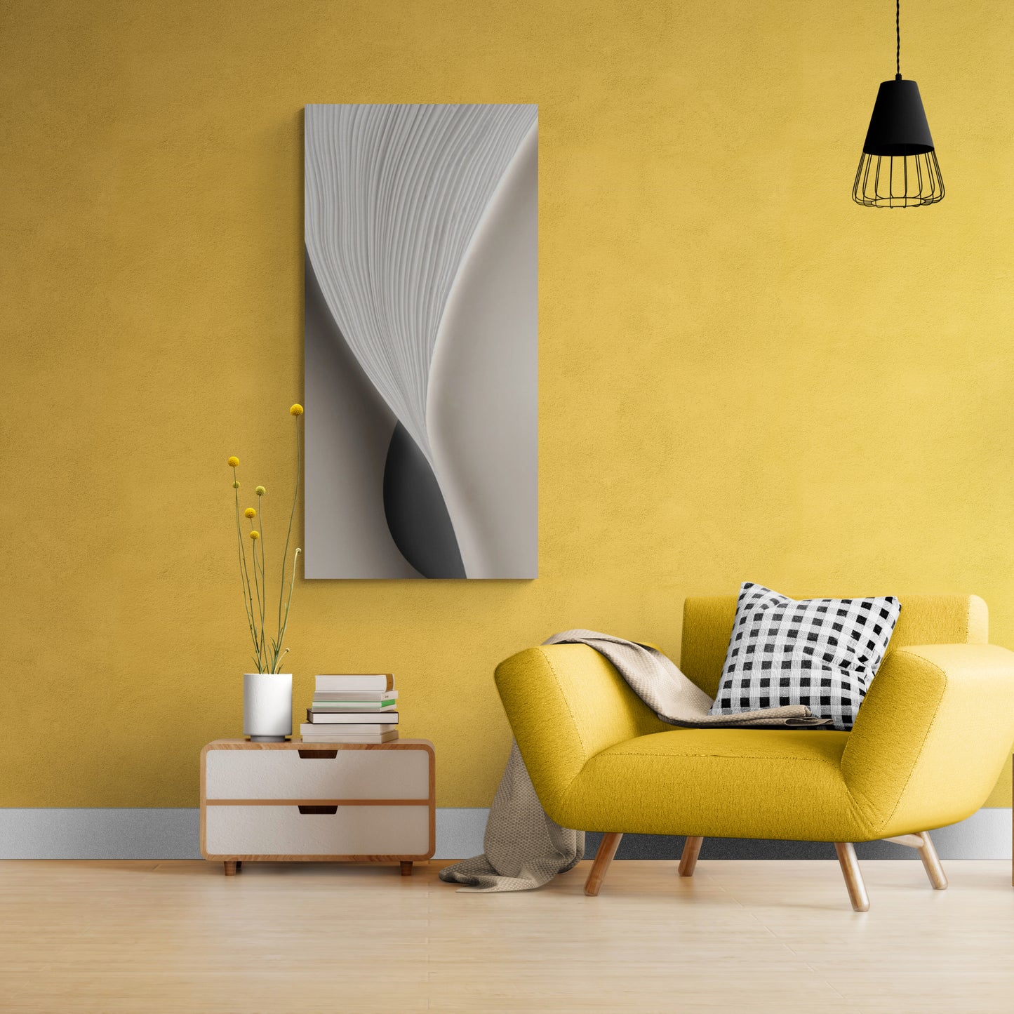 Abstrakte Wandkunst, großer gerahmter Leinwanddruck, grau-weißer Kunstdruck, Geschenk für ihn, moderne Bürowandkunst