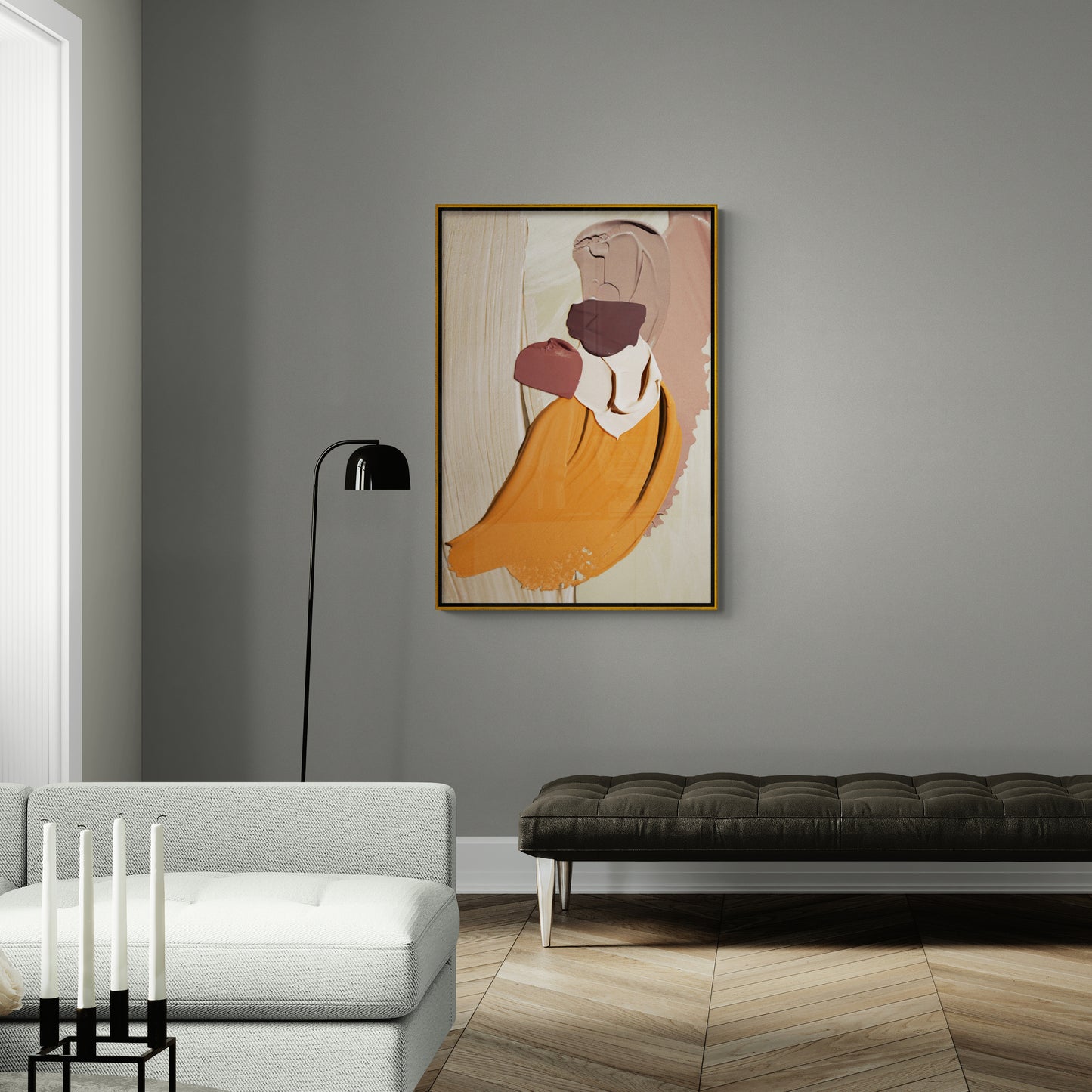 Wandkunst mit Ölgemälde-Effekt, abstrakter Leinwanddruck, modernes Kunstwerk, druckbares Wanddekor, gerahmte Wandkunst, Geschenk für ihn