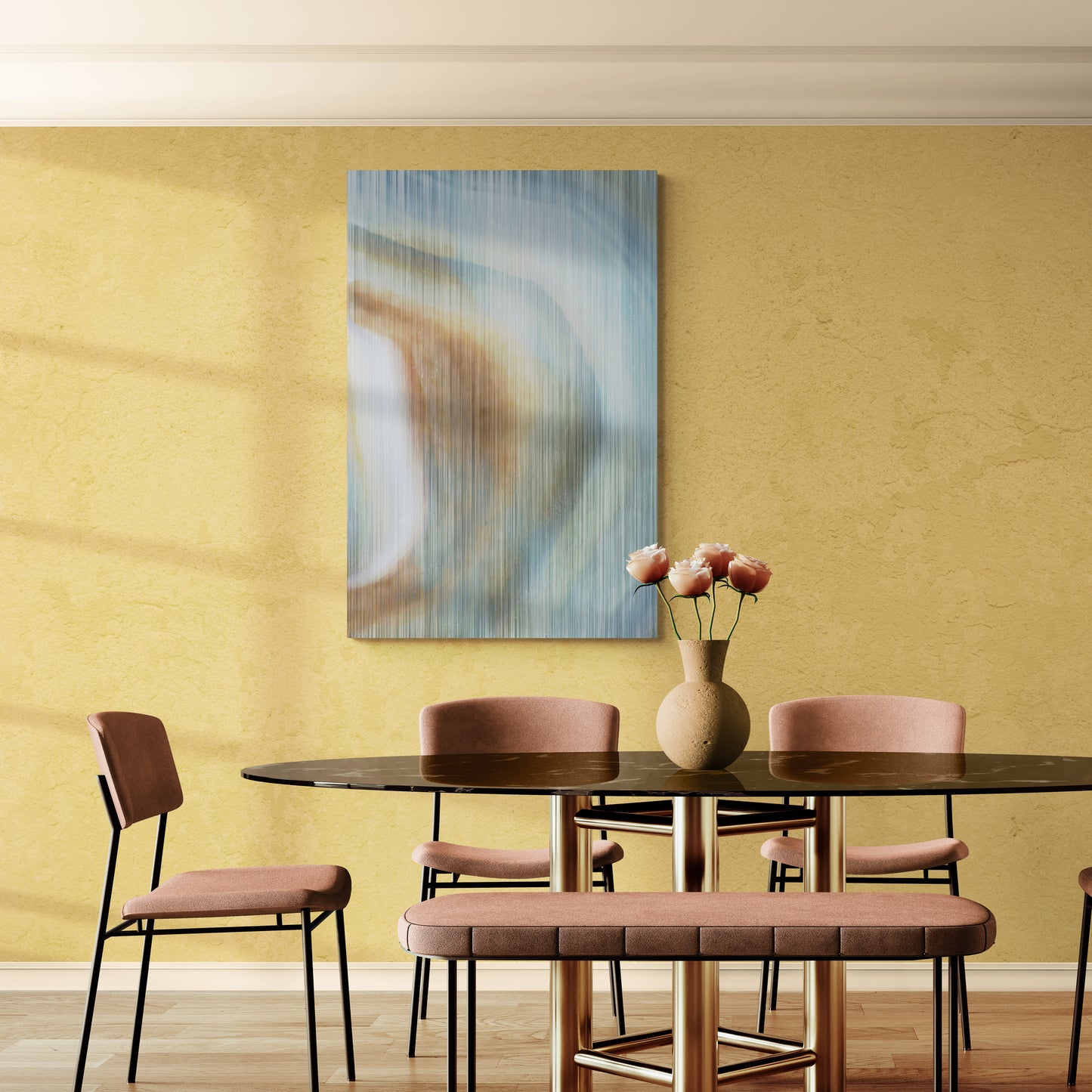 Abstrakte Wandkunst, Marmor-Leinwanddruck, gerahmtes blaues Kunstwerk, große Wandkunst über dem Bett, Wohnzimmer-Leinwanddruck, Geschenk für ihn