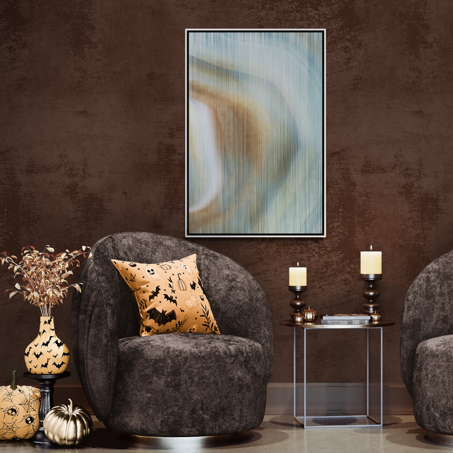 Abstrakte Wandkunst, Marmor-Leinwanddruck, gerahmtes blaues Kunstwerk, große Wandkunst über dem Bett, Wohnzimmer-Leinwanddruck, Geschenk für ihn