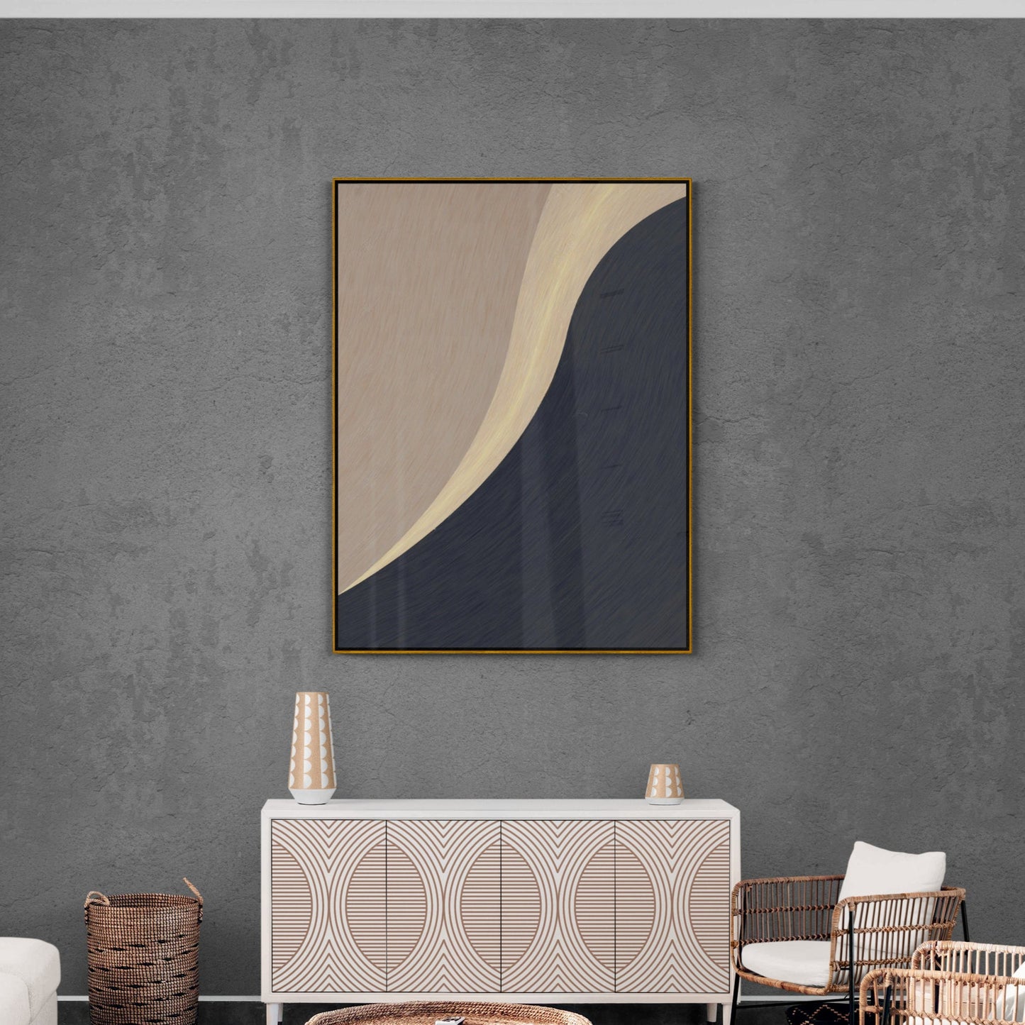 Abstrakte Wandkunst, moderner gerahmter Kunstdruck, zeitgenössische Wandkunst, große Wohnzimmer-Wandkunst, Geschenk für den Chef