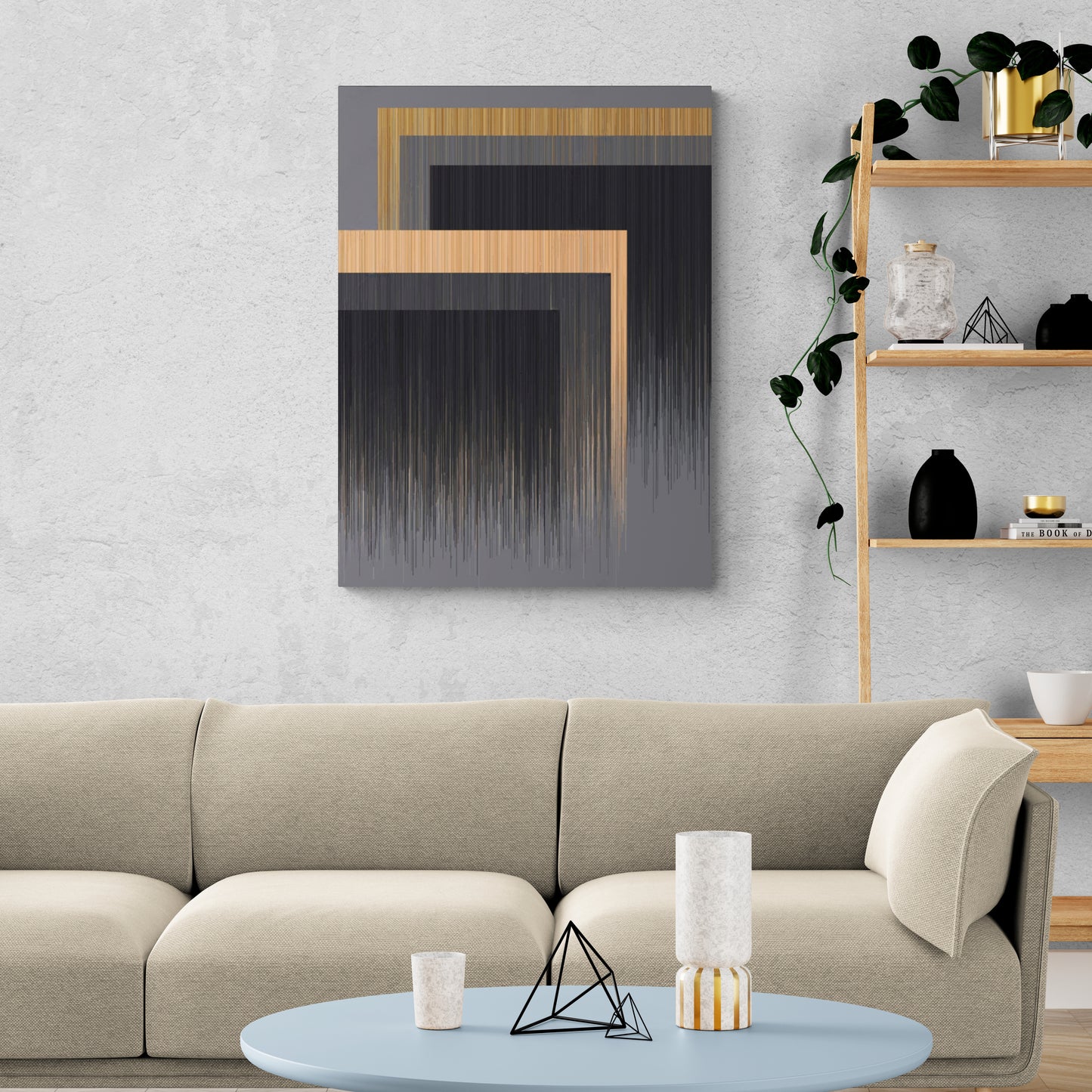 Geometrische Wandkunst, abstrakter gerahmter Kunstdruck, Kunstwerk in schwebendem Aluminiumrahmen, Geschenk für ihn, große Wandkunst, zeitgenössisches Kunstwerk