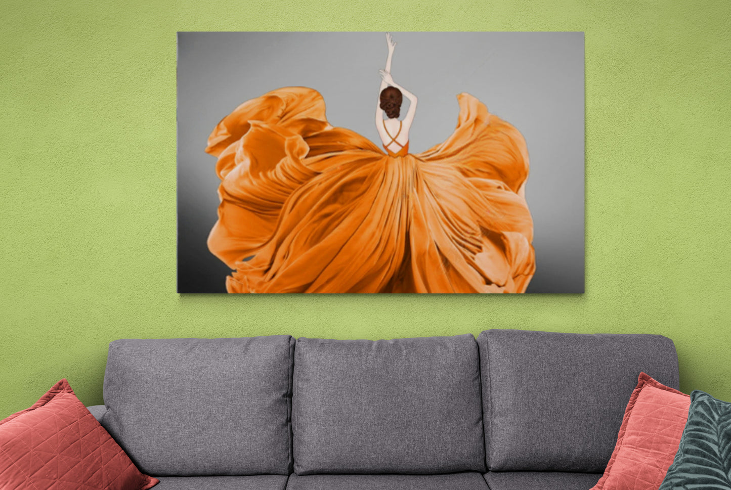 Moderne Wandkunst, stylischer Kunstdruck, großer Leinwanddruck über dem Bett, Wandkunst mit Frau, stylisches Kunstwerk, vertikale Wandkunst, Geschenk für Sie