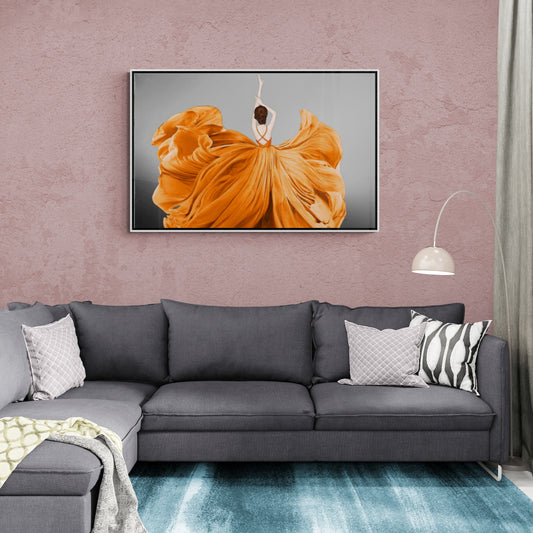 Moderne Wandkunst, stylischer Kunstdruck, großer Leinwanddruck über dem Bett, Wandkunst mit Frau, stylisches Kunstwerk, vertikale Wandkunst, Geschenk für Sie