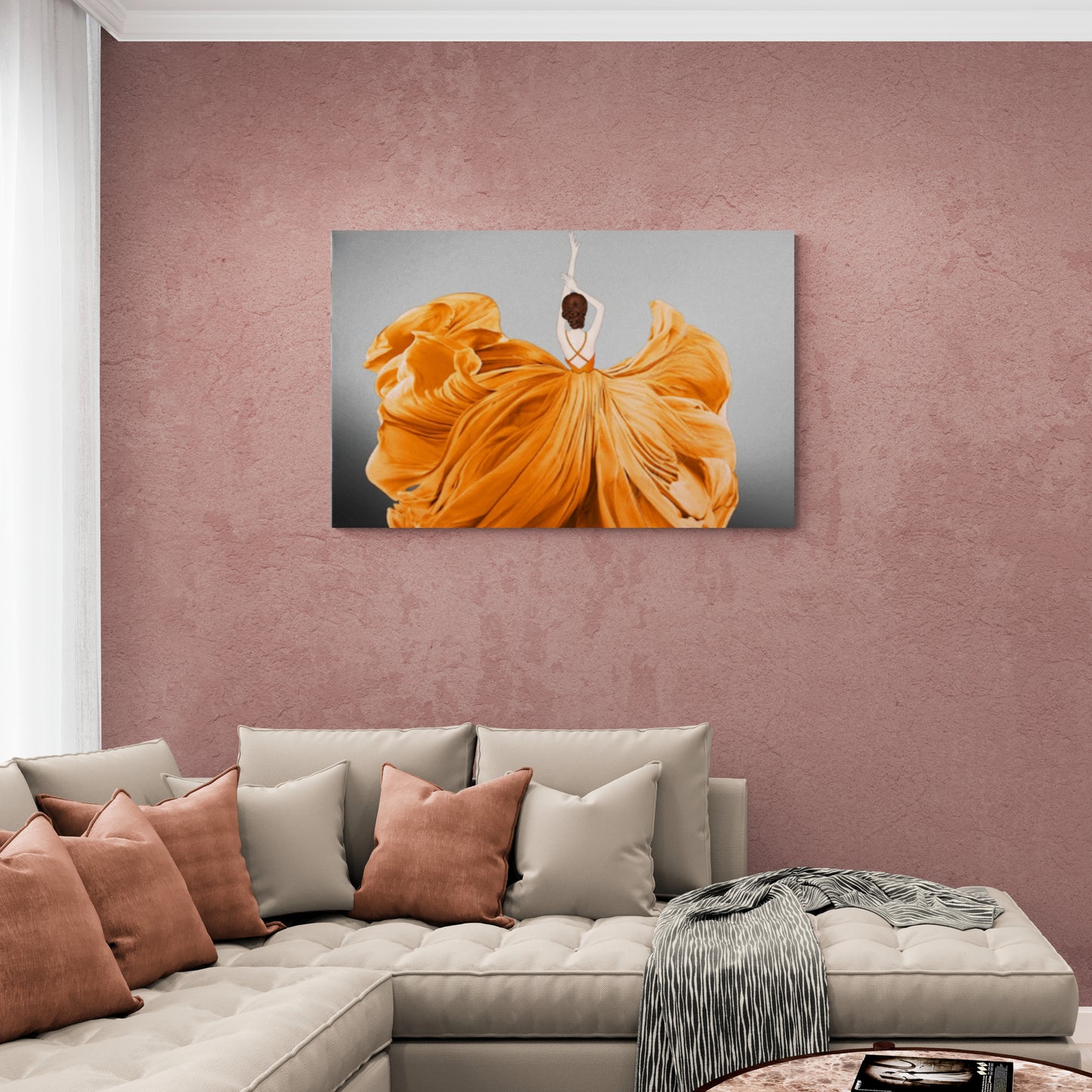 Moderne Wandkunst, stylischer Kunstdruck, großer Leinwanddruck über dem Bett, Wandkunst mit Frau, stylisches Kunstwerk, vertikale Wandkunst, Geschenk für Sie