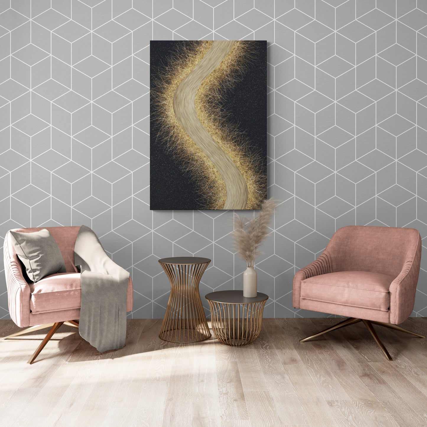 Abstrakte gerahmte Wandkunst, Zeitgenössische Wandkunst, Fantasy-Kunstwerk fürs Wohnzimmer, Geschenk für Ihn, Büro-Wandkunst