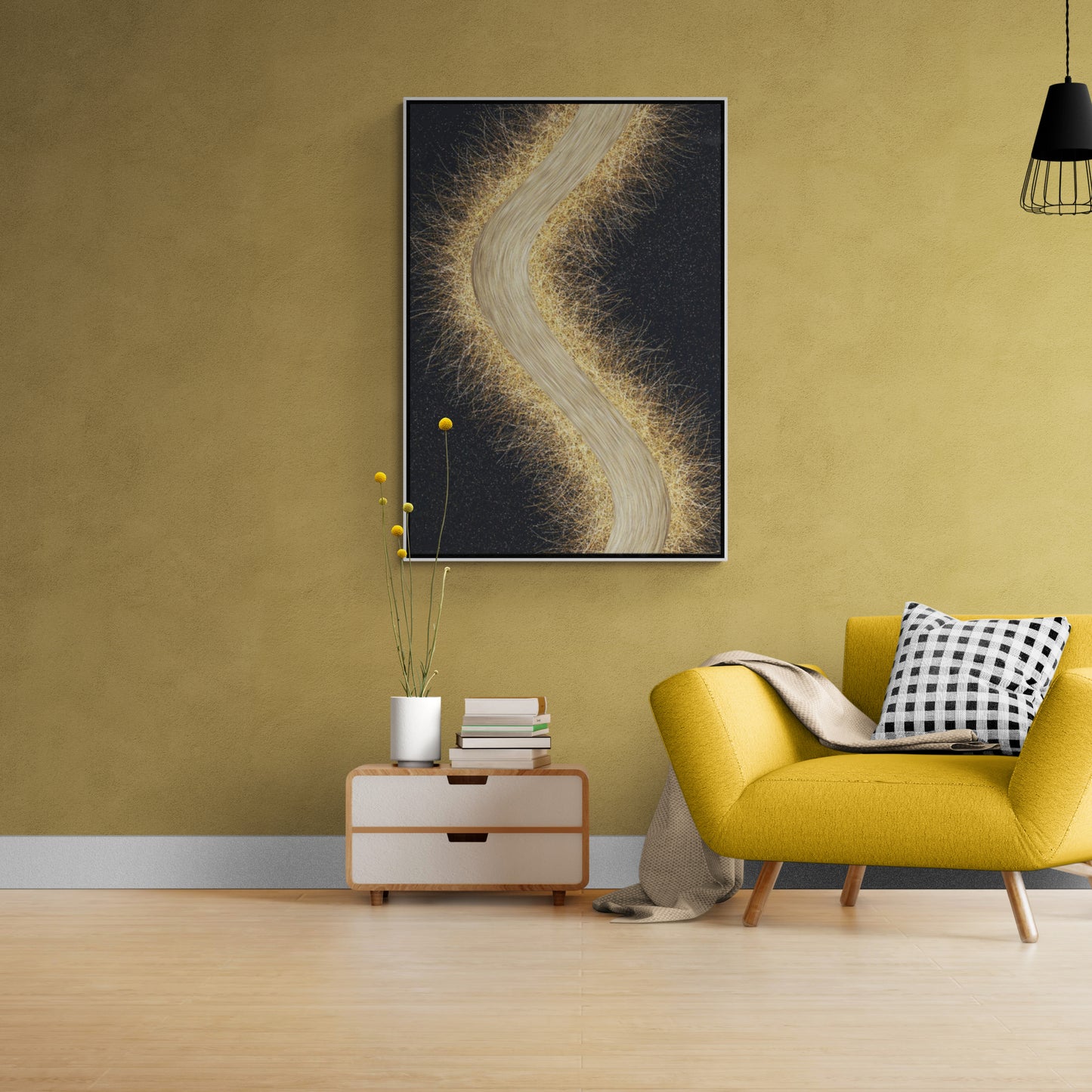 Abstrakte gerahmte Wandkunst, Zeitgenössische Wandkunst, Fantasy-Kunstwerk fürs Wohnzimmer, Geschenk für Ihn, Büro-Wandkunst