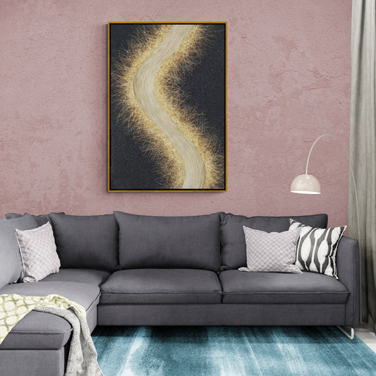 Abstrakte gerahmte Wandkunst, Zeitgenössische Wandkunst, Fantasy-Kunstwerk fürs Wohnzimmer, Geschenk für Ihn, Büro-Wandkunst