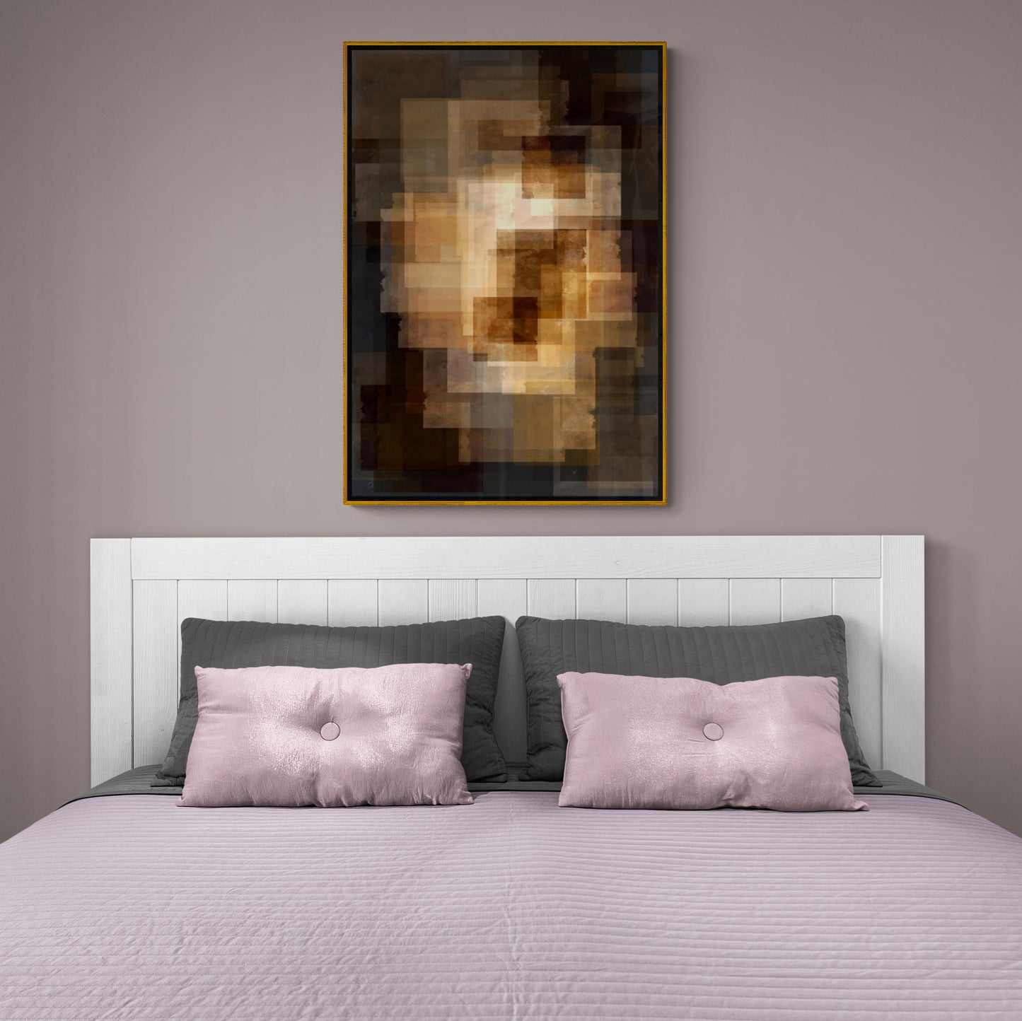 Abstrakte gerahmte Wandkunst, Zeitgenössische Wandkunst, Fantasy-Kunstwerk fürs Wohnzimmer, Geschenk für ihn