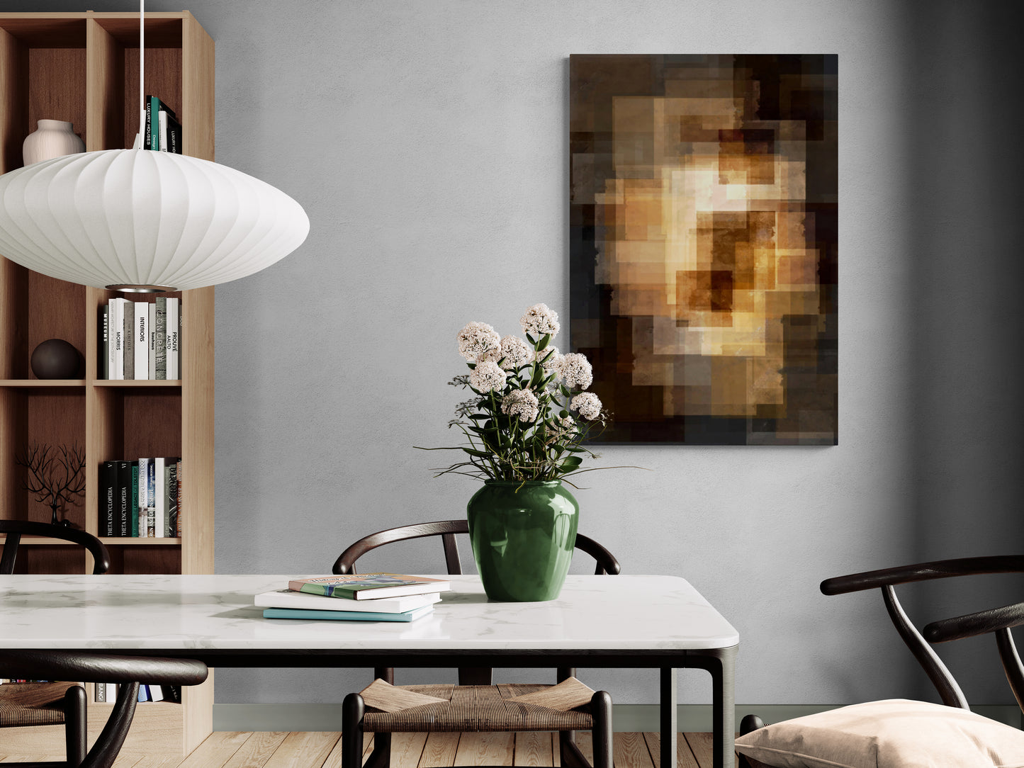 Abstrakte gerahmte Wandkunst, Zeitgenössische Wandkunst, Fantasy-Kunstwerk fürs Wohnzimmer, Geschenk für ihn