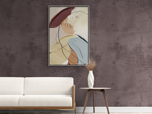 Großer gerahmter abstrakter Kunstdruck, zeitgenössischer Leinwanddruck, moderne druckbare Wandkunst, Kunstwerk mit Ölgemälde-Effekt, Wandkunst für Schlafzimmer, Wohnzimmer, Büro