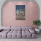 Architektur Wandkunst, Chinoiserie Leinwanddruck, China Kloster Kunstwerk, druckbares Kunstwerk für Wohnzimmer, großes gerahmtes Bild