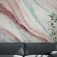 Extra große abstrakte Tapete für Wohnzimmer, Schlafzimmer, Büro, blaues, rosa und weißes Wandbild, abnehmbare Tapete mit 3D-Effekt
