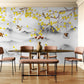 Extra große botanische Tapete, abziehbares und aufklebbares Wandbild mit orientalischen Motiven, Akzenttapete mit Bäumen und Vögeln