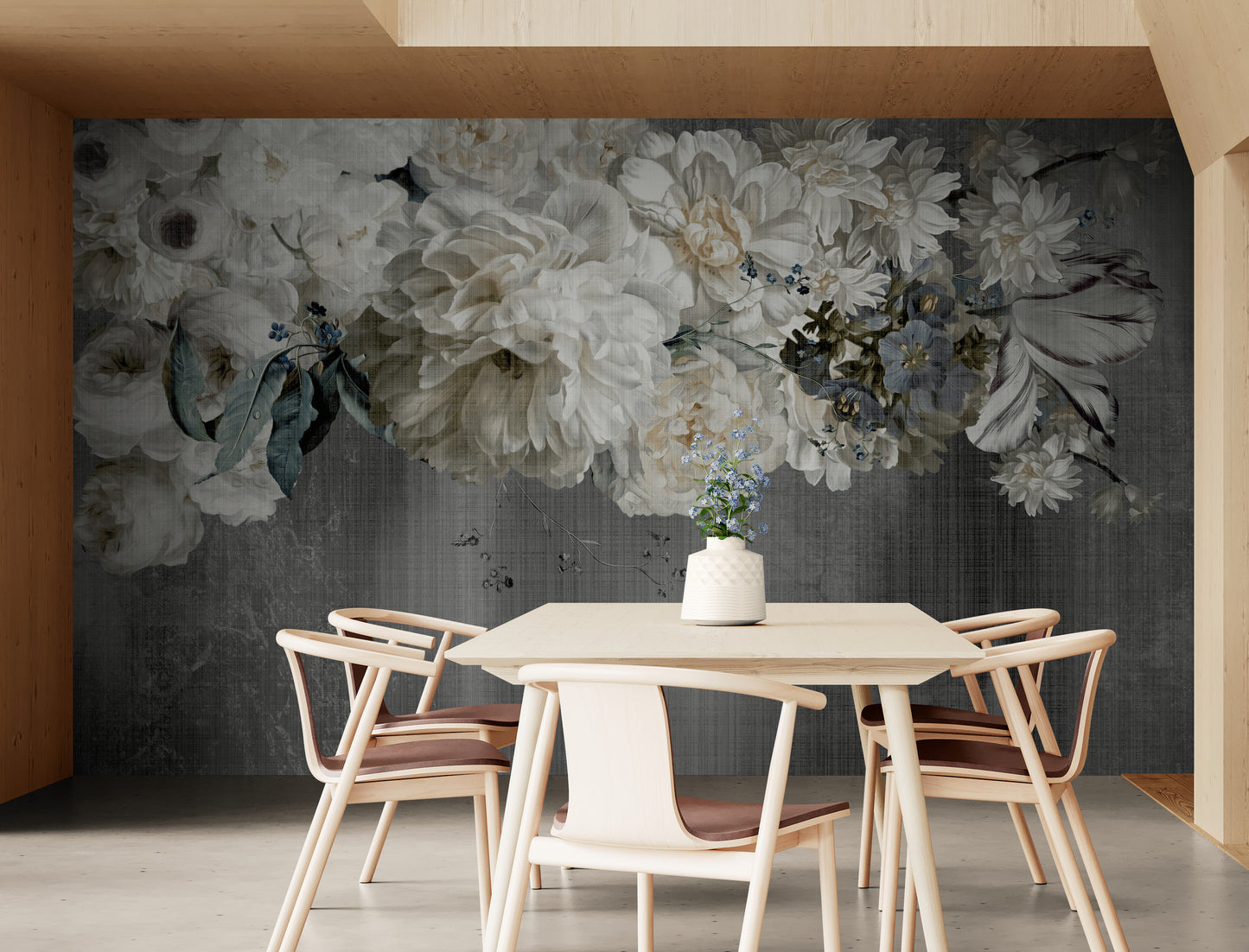 Blumen Wandbild, große Blumen Tapete abziehen und aufkleben, Akzent Wandbild über dem Bett, selbstklebende botanische Tapete Wandbild, Schlafzimmer Tapete