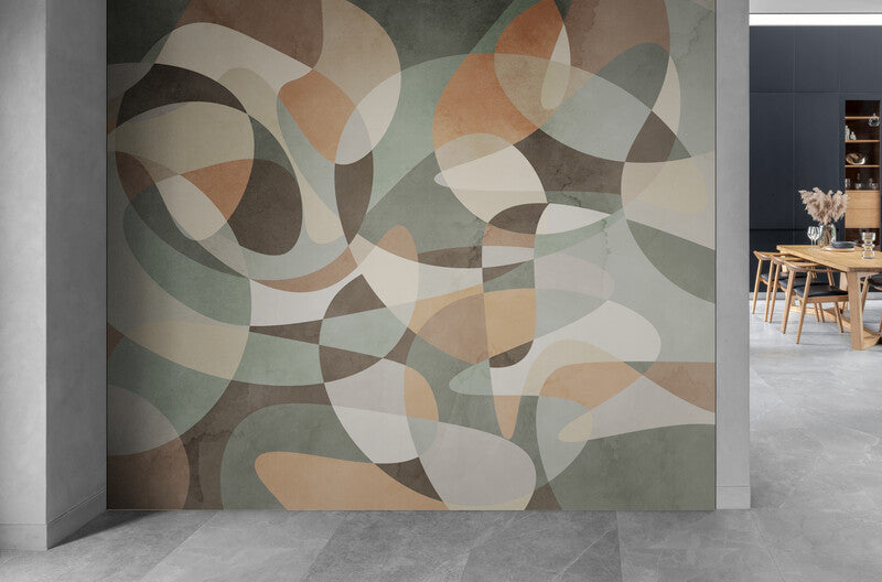 Abstrakte extra große Tapete, selbstklebendes neutrales Wandbild, akzentuierte abnehmbare Tapete, Wandbild für Wohnzimmer